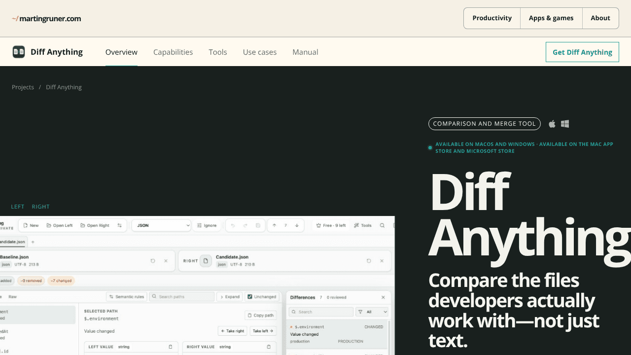Diff Anything website screenshot