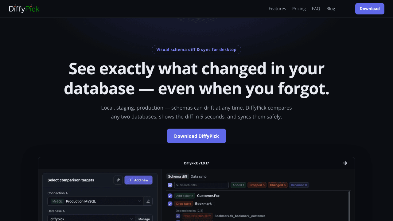 DiffyPick website screenshot