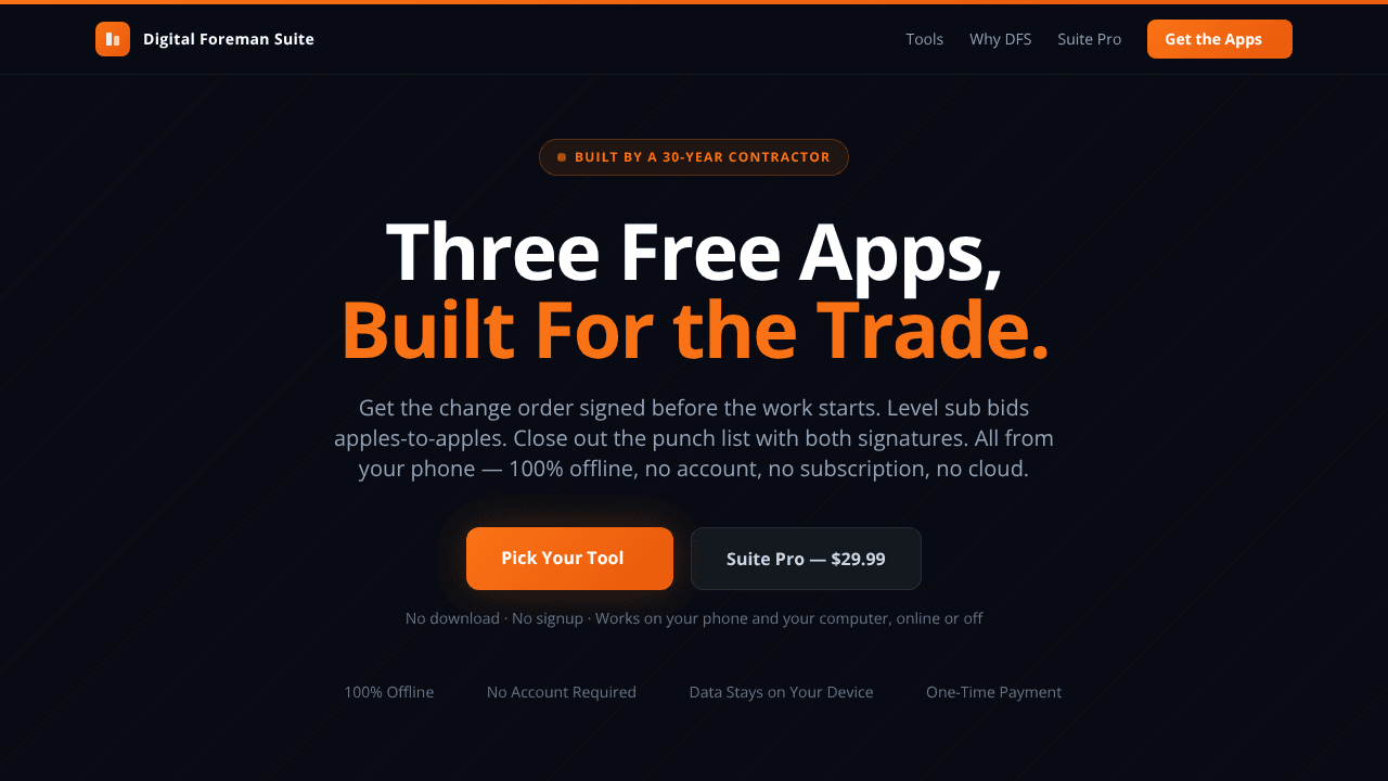 Digital Foreman Suite website screenshot