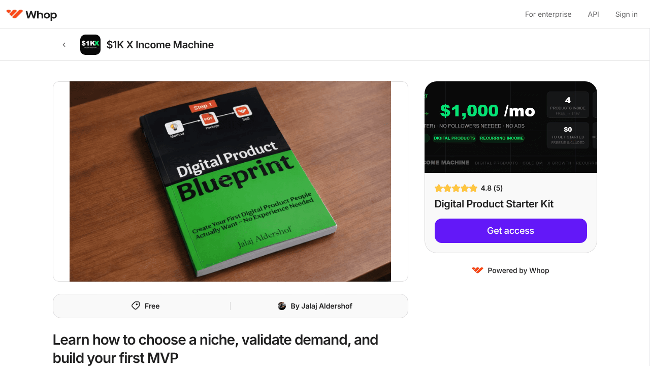 Digital Product Starter Kit website screenshot