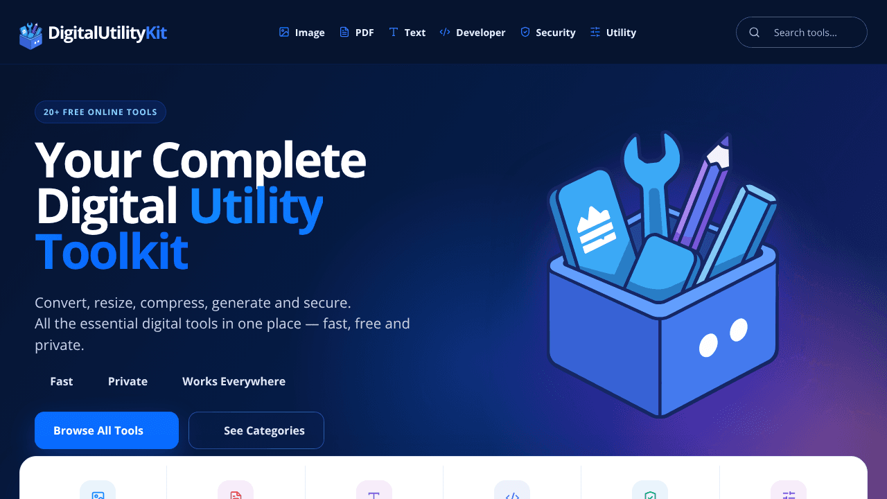 Digital Utility Kit website screenshot