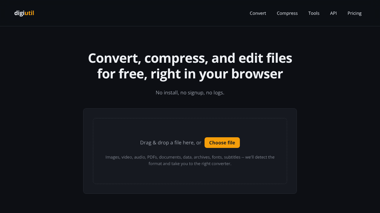 digiutil website screenshot