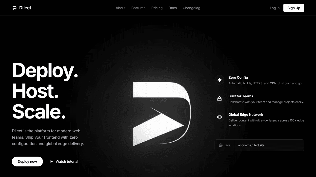 Dilect website screenshot