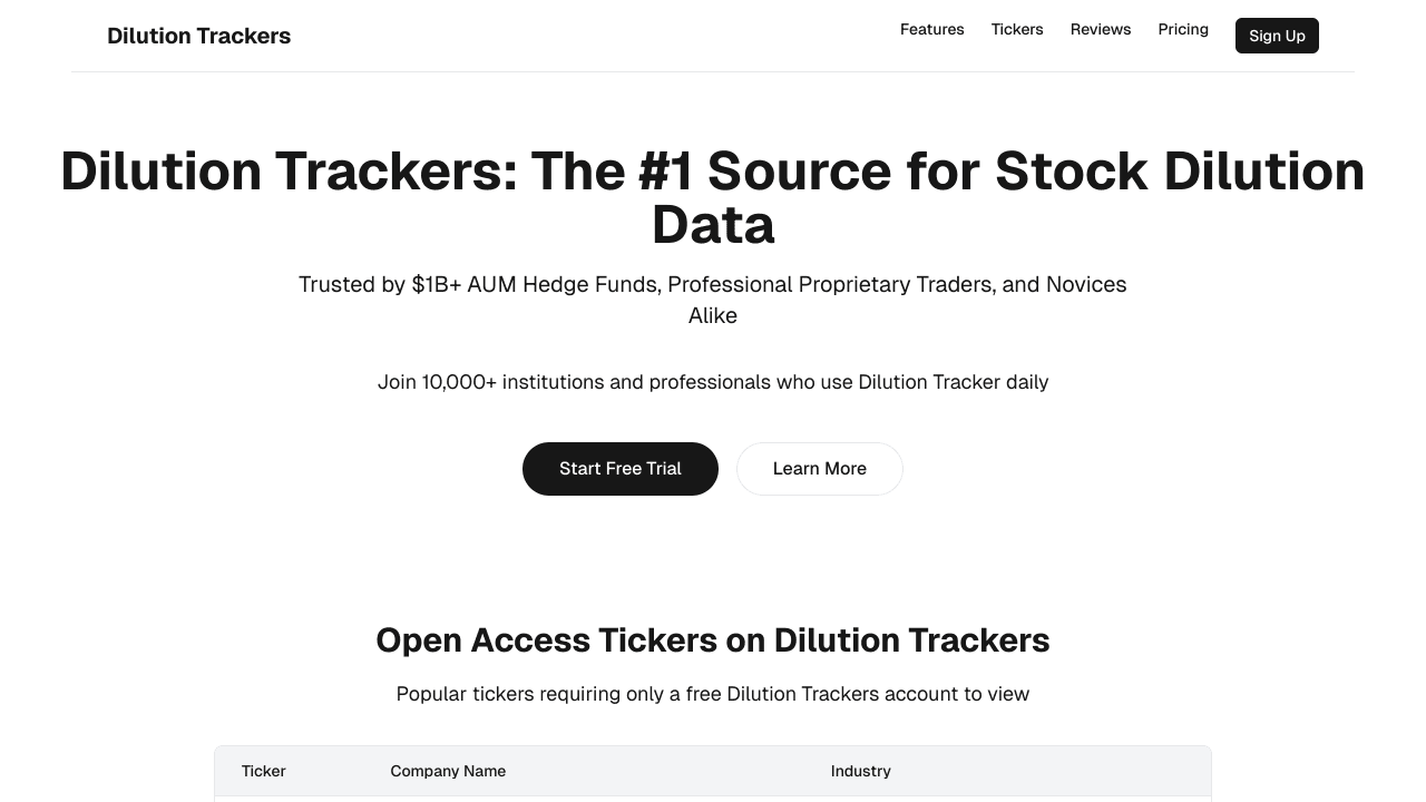 Dilution Trackers