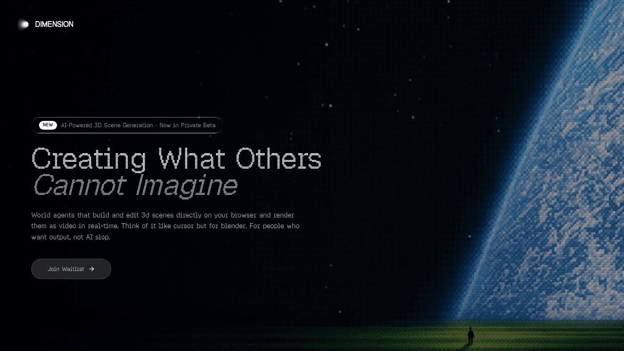 Dimension website screenshot