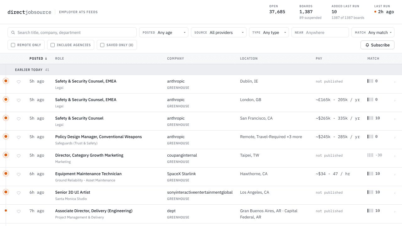 DirectJobSource website screenshot