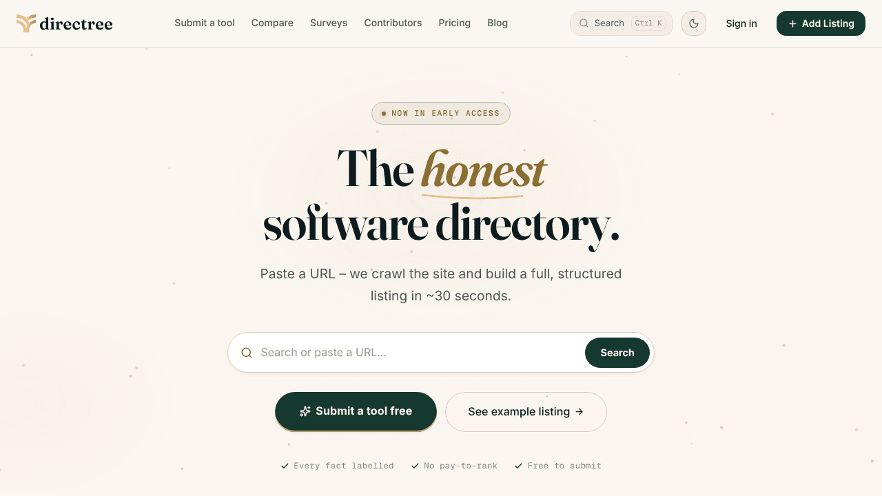 directree website screenshot
