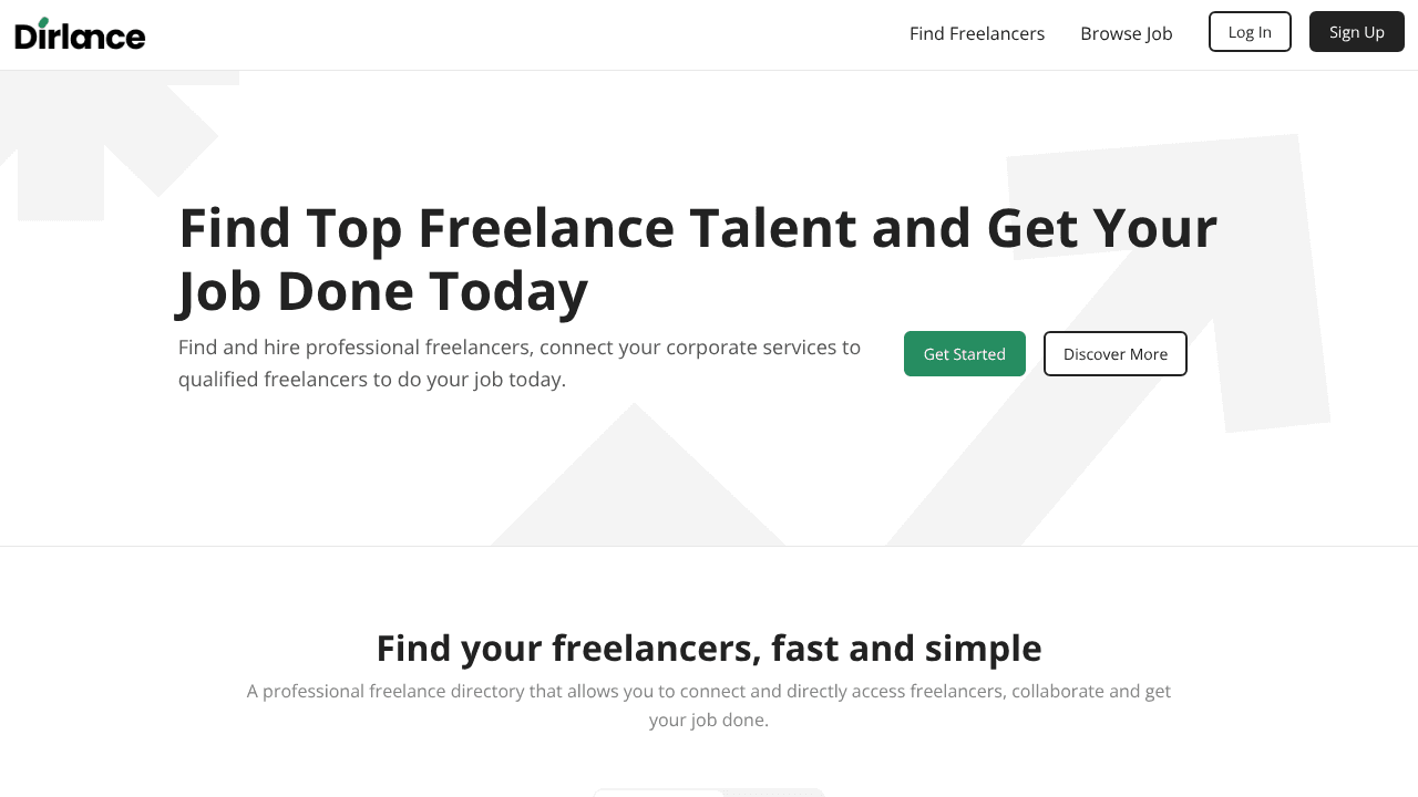 Dirlance website screenshot