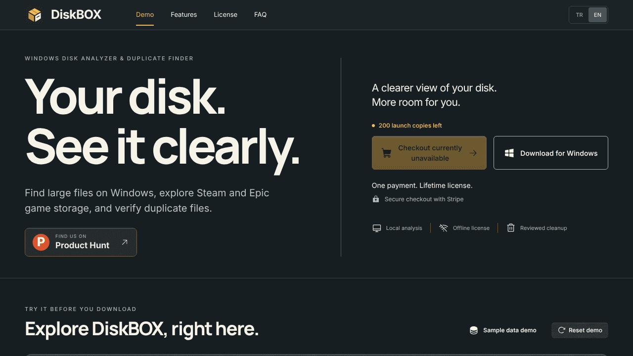 DiskBOX website screenshot