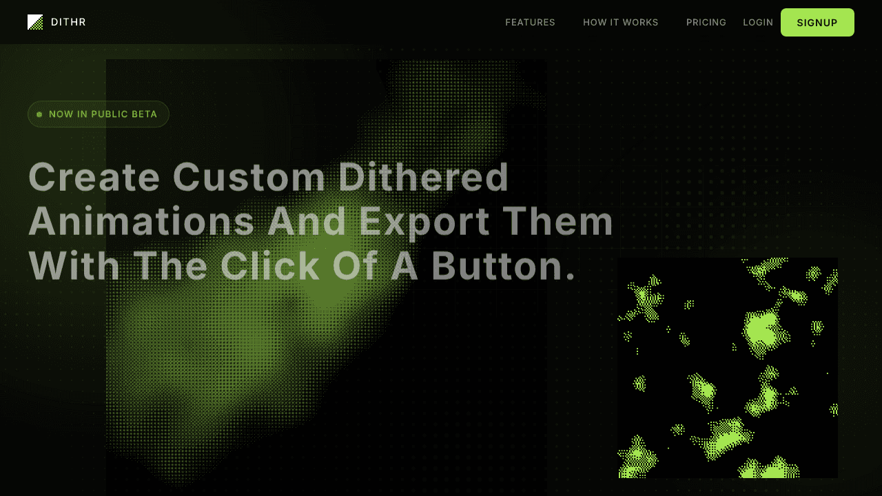 Dithr website screenshot