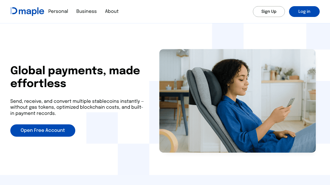 DMaple website screenshot
