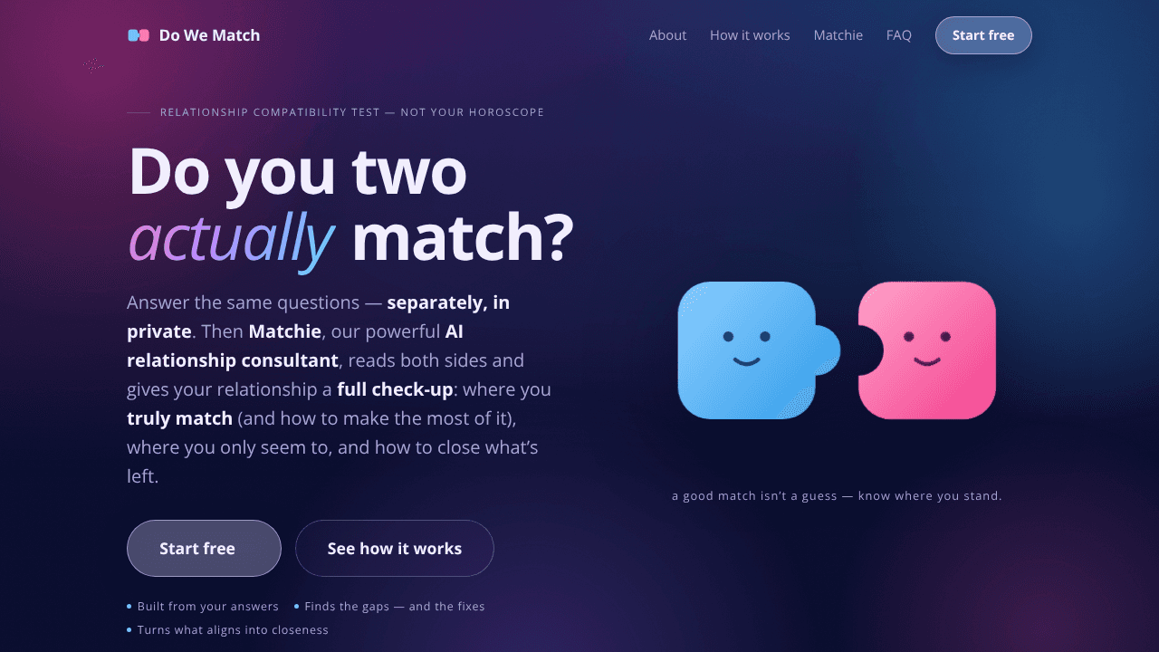Do We Match website screenshot