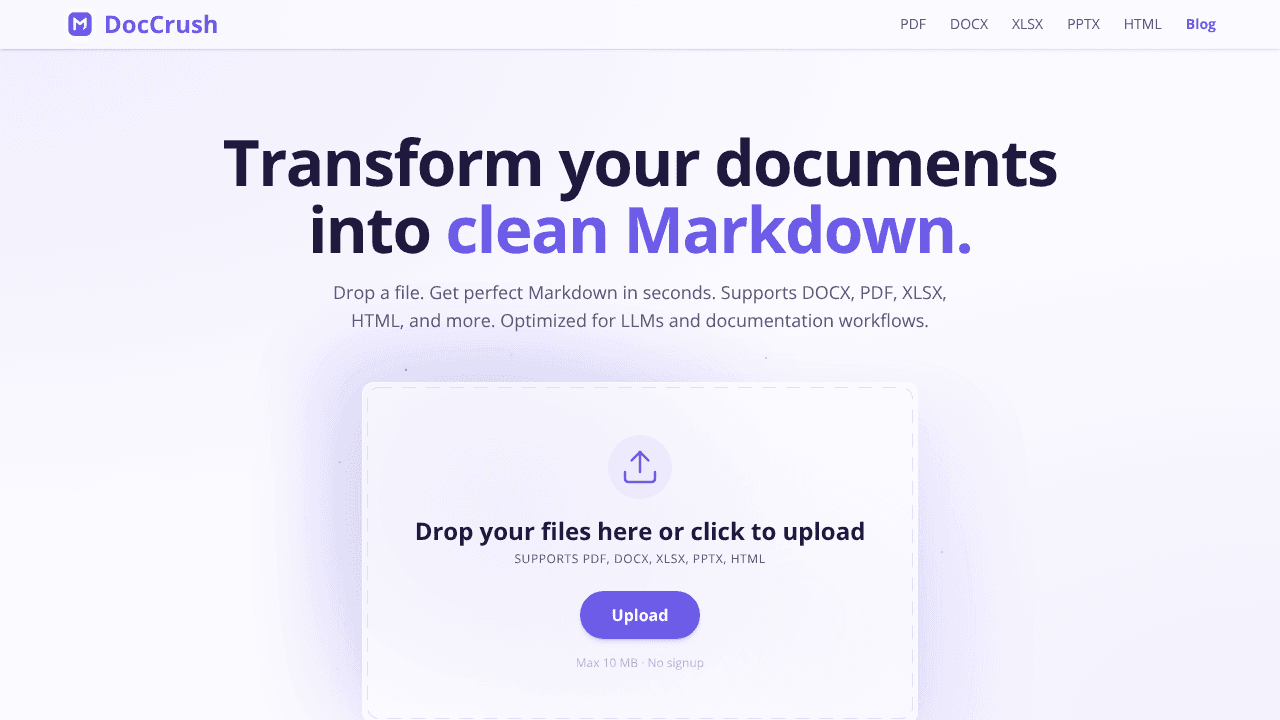 DocCrush website screenshot