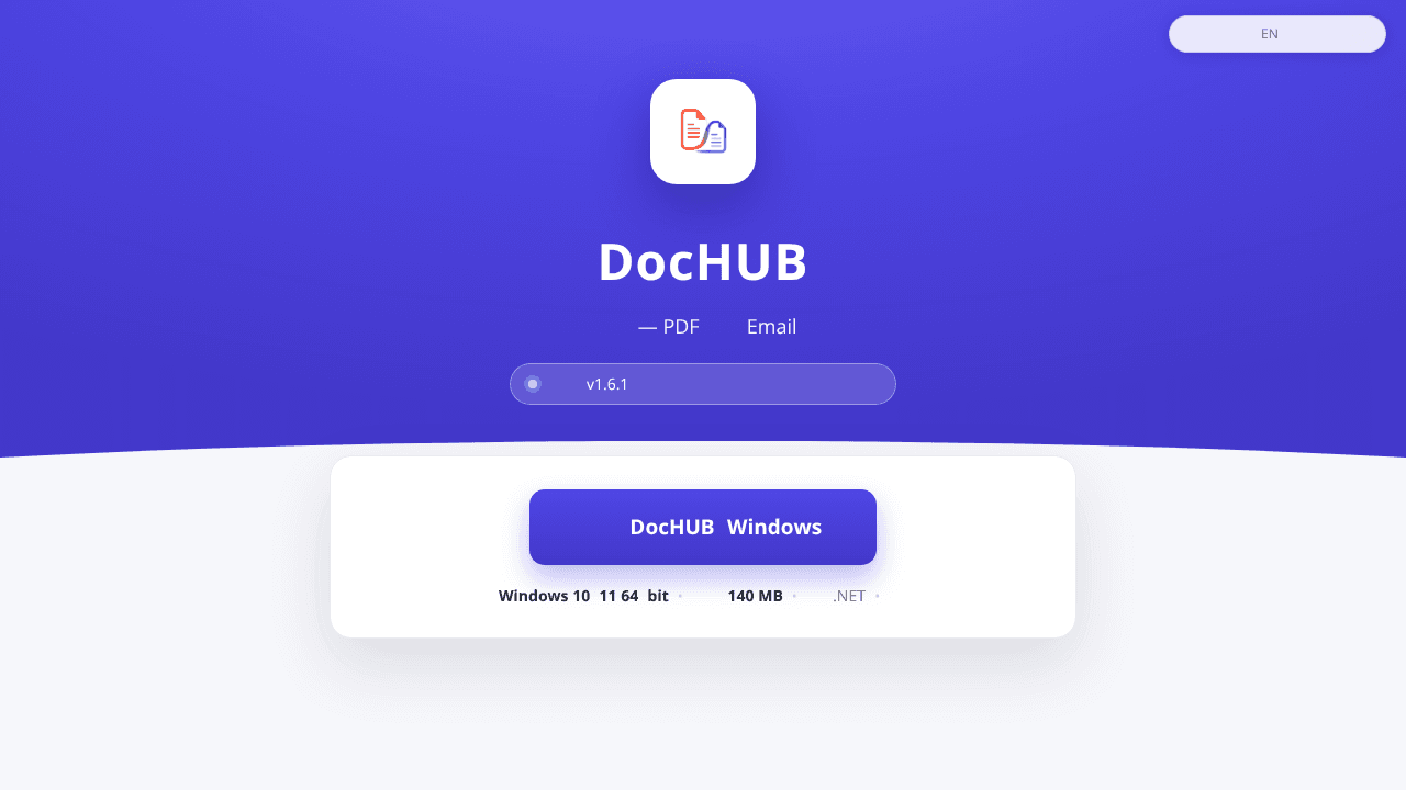 DocHUB: Windows Document Toolbox website screenshot