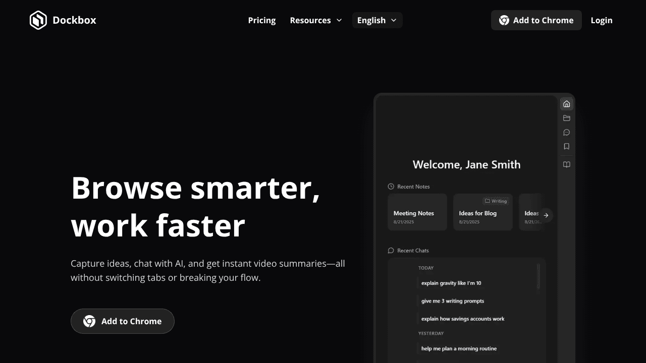 Dockbox website screenshot