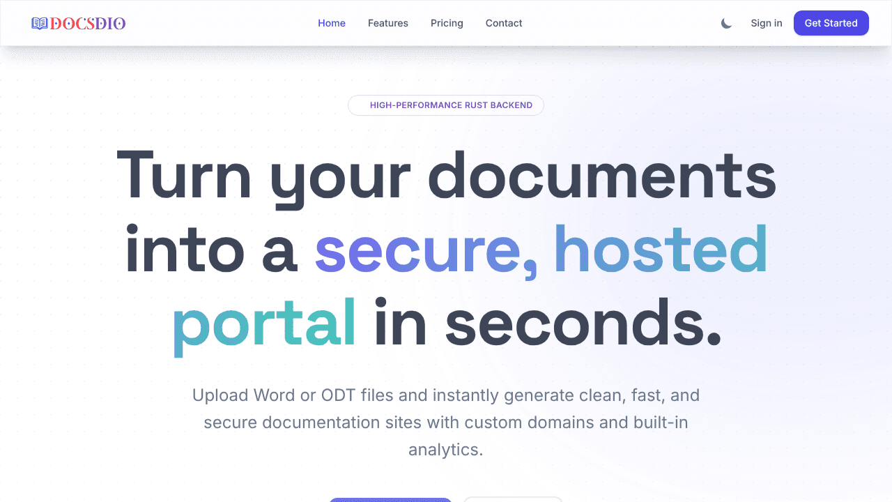Docsdio website screenshot