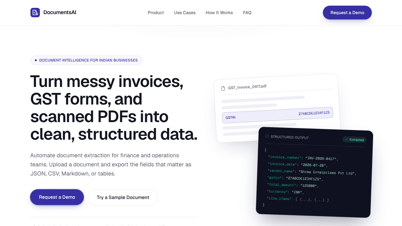 DocumentsAI website screenshot