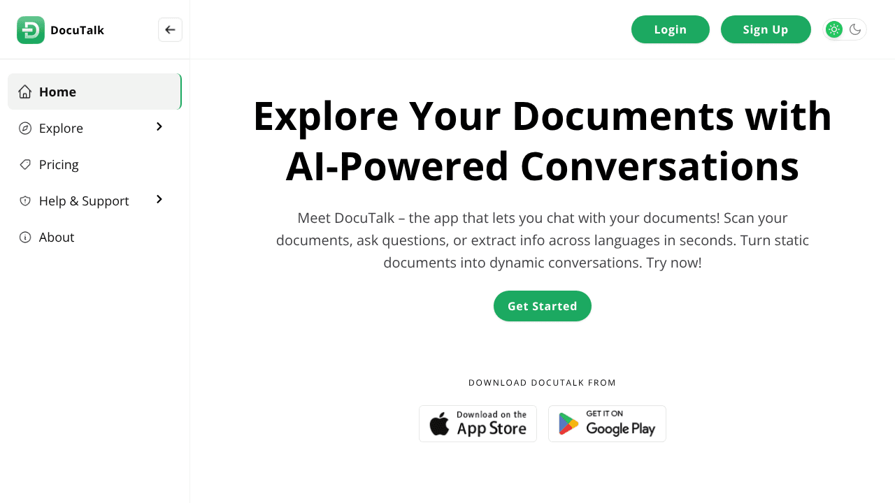 DocuTalk website screenshot