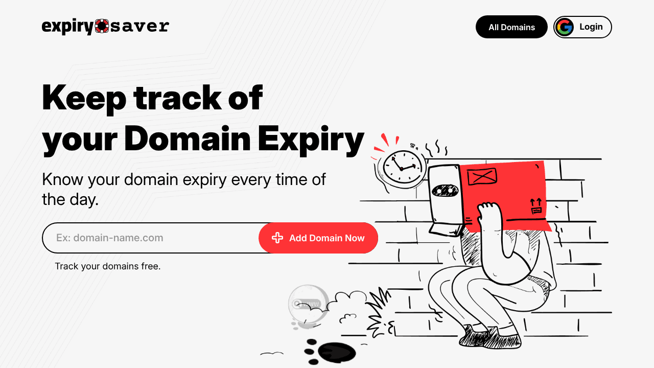 Domain Expiry Saver website screenshot
