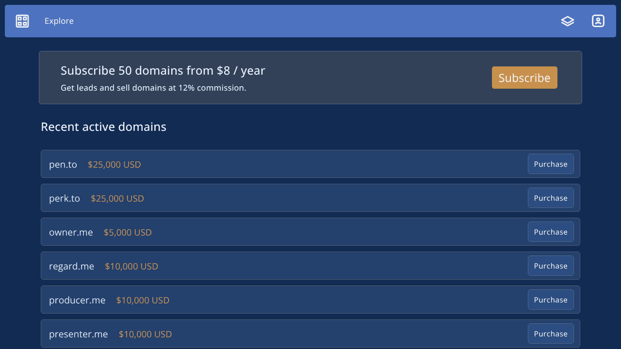 Domainer.to website screenshot