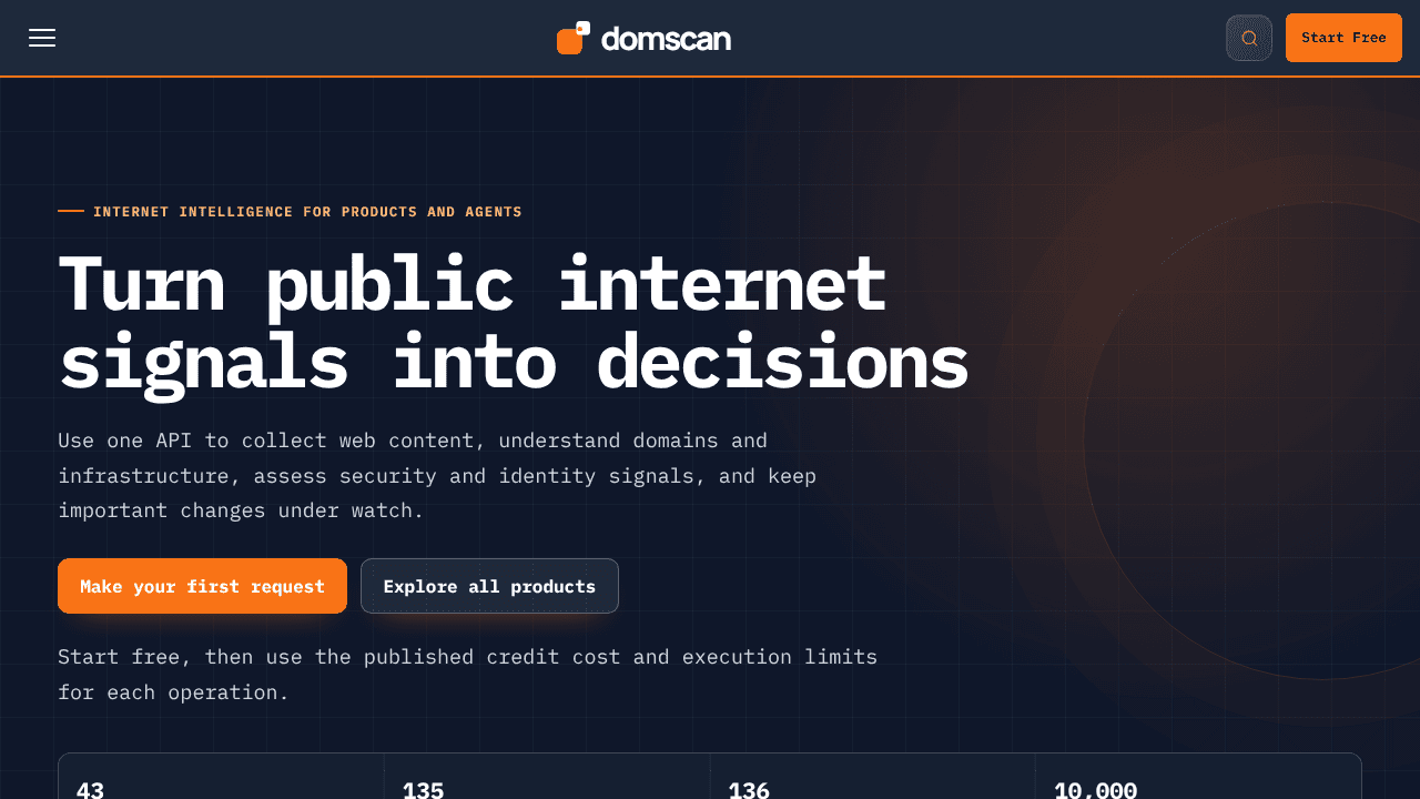DomScan website screenshot