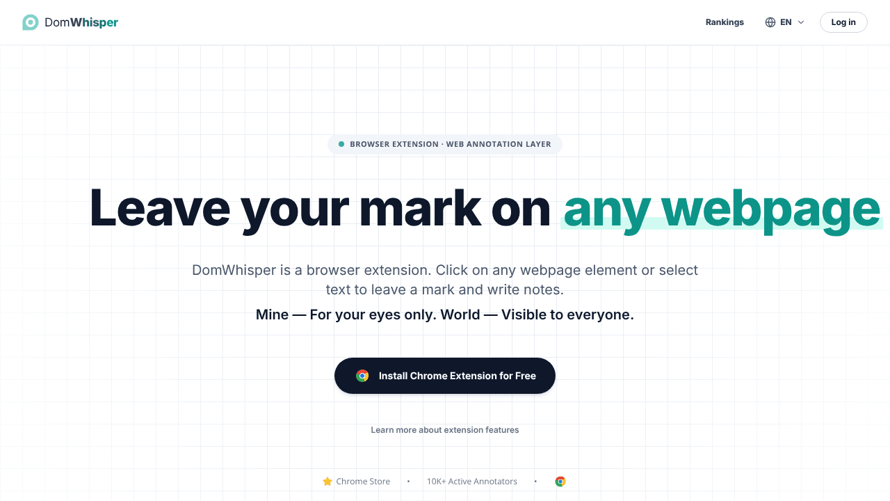 DomWhisper website screenshot