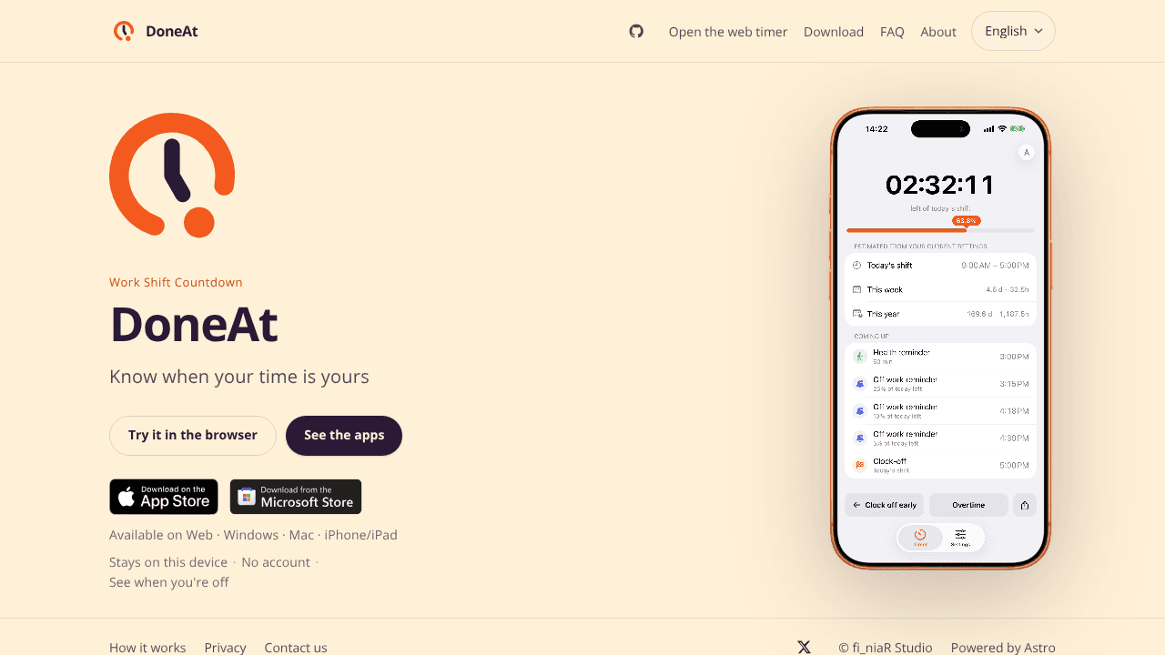 DoneAt website screenshot