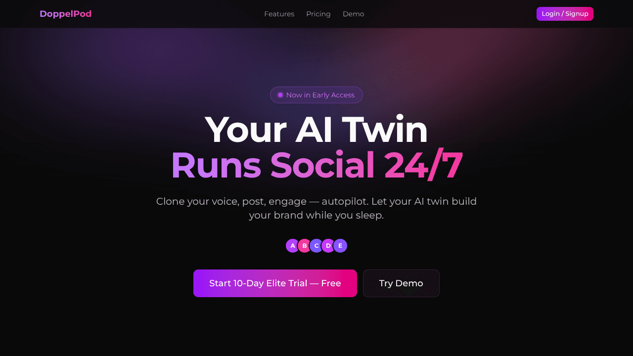 DoppelPod website screenshot