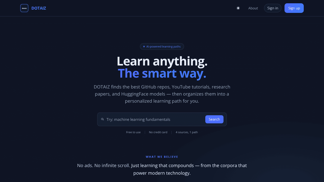 Dotaiz website screenshot