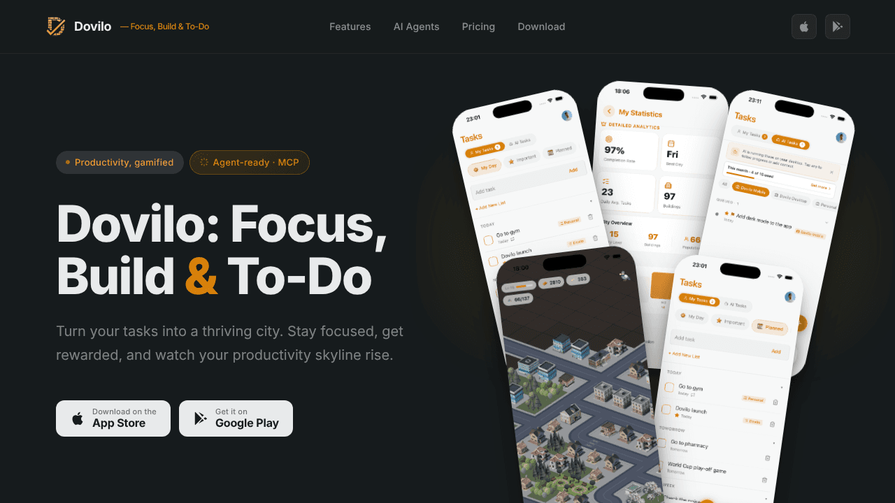 Dovilo website screenshot