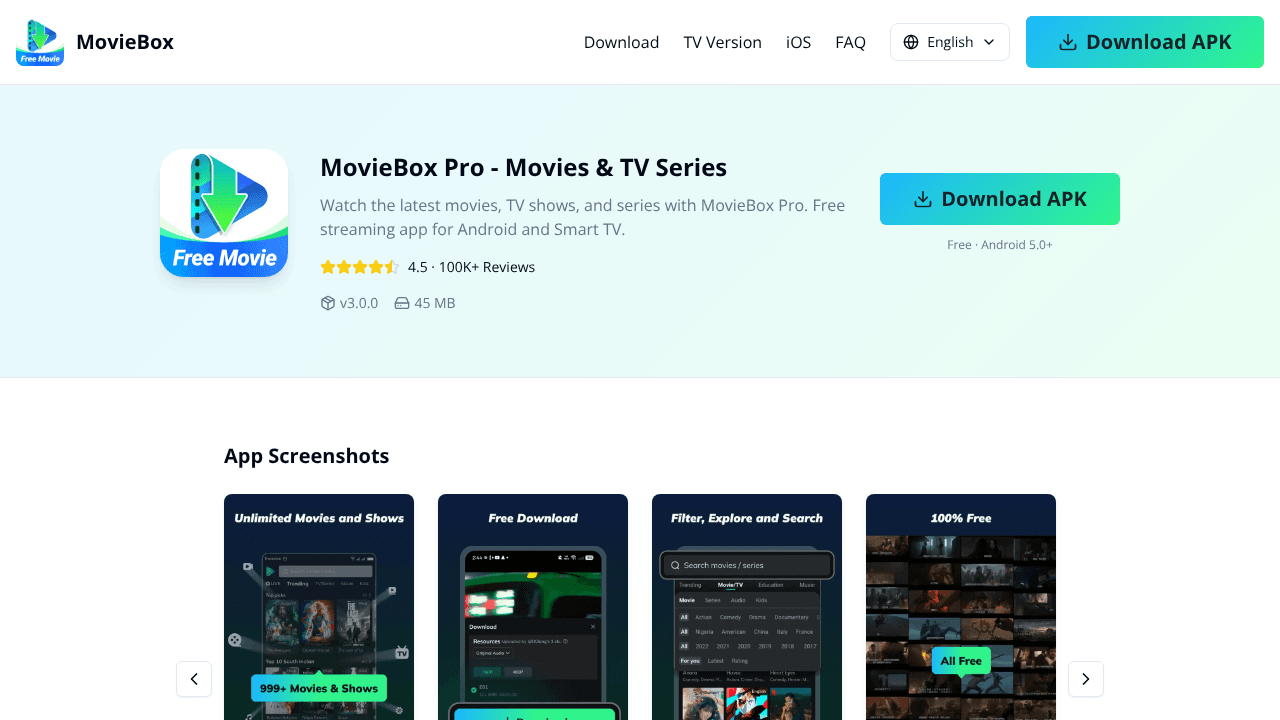 Download MovieBox website screenshot