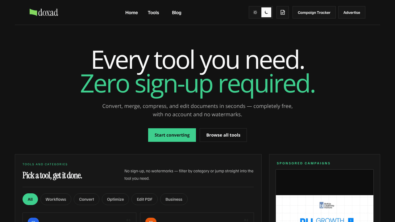 Doxad website screenshot
