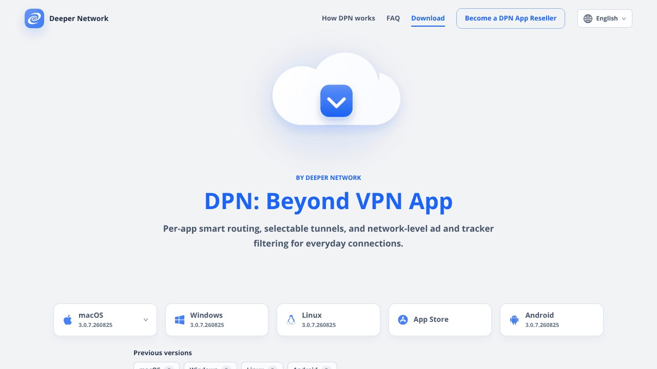 DPN App website screenshot