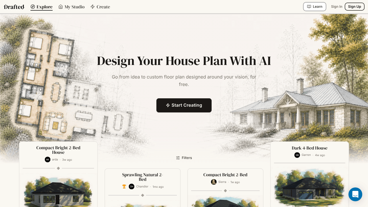 Drafted website screenshot