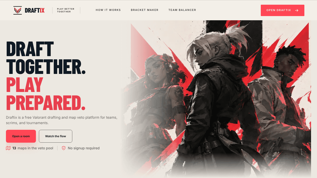 Draftix website screenshot