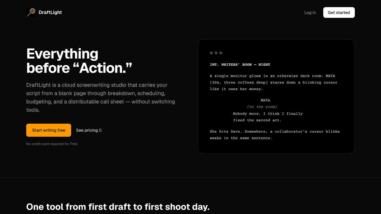 DraftLight website screenshot