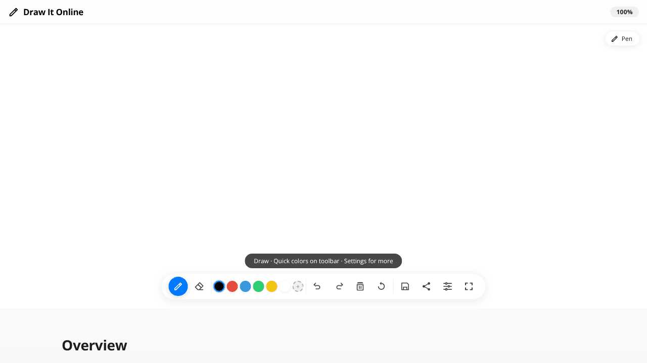 Draw It Online –Browser-Based Sketch App website screenshot