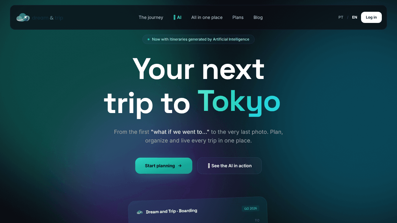 Dream and Trip — from dream to memory website screenshot