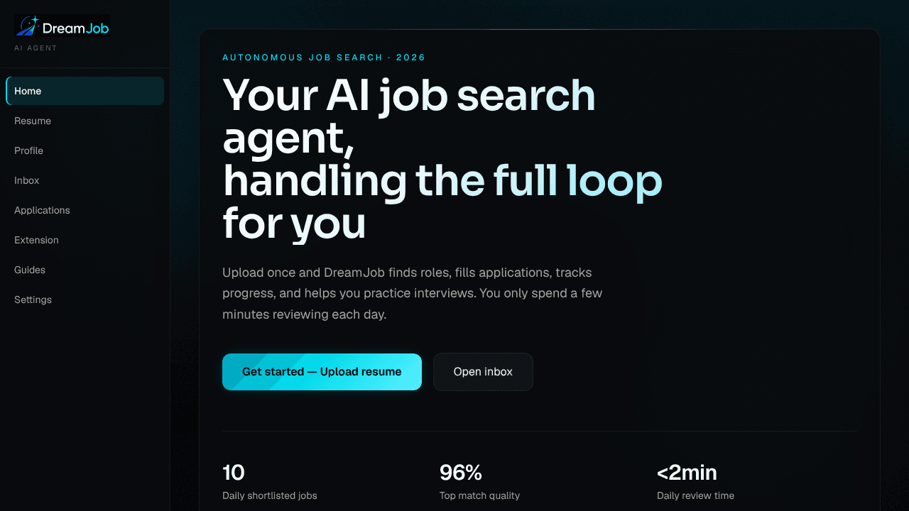 DreamJob website screenshot