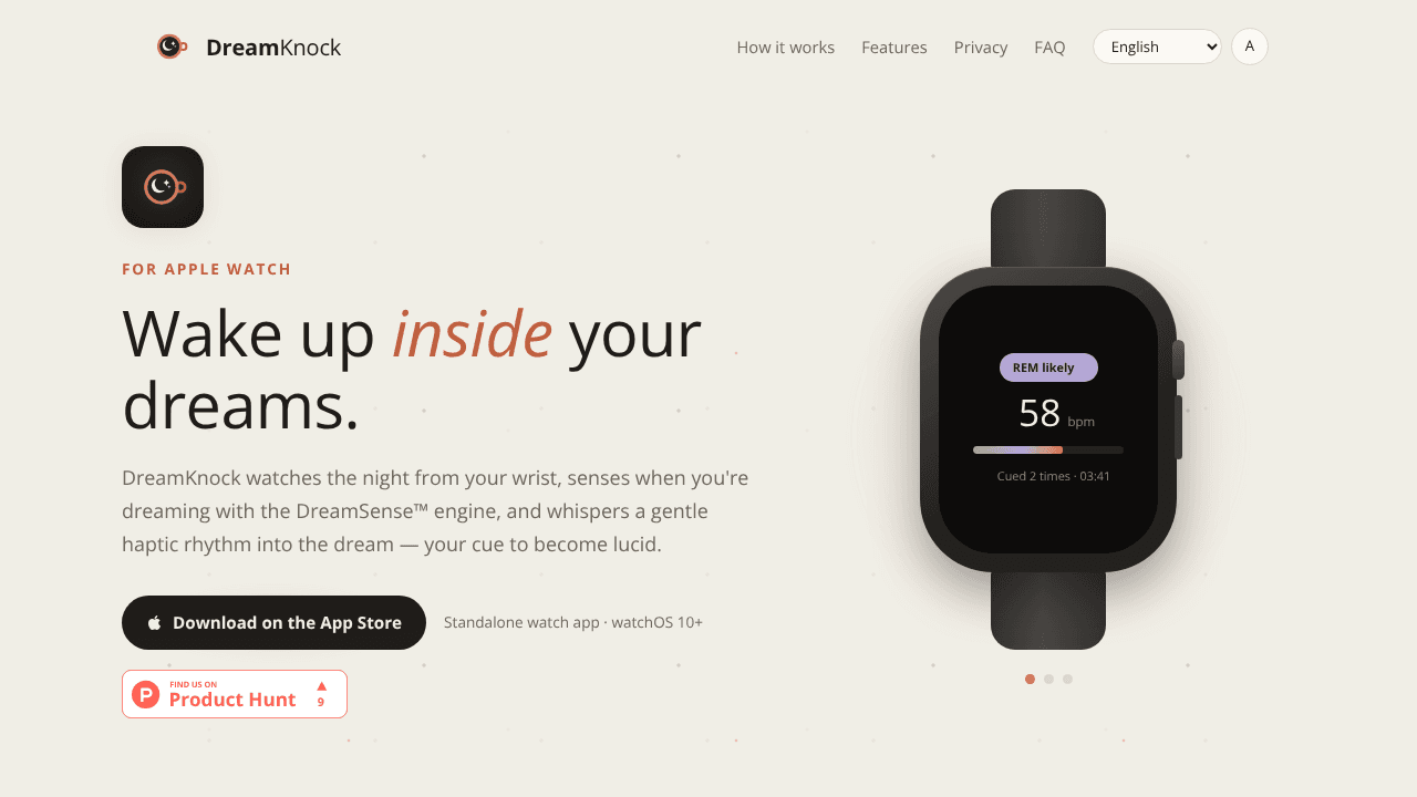 DreamKnock website screenshot