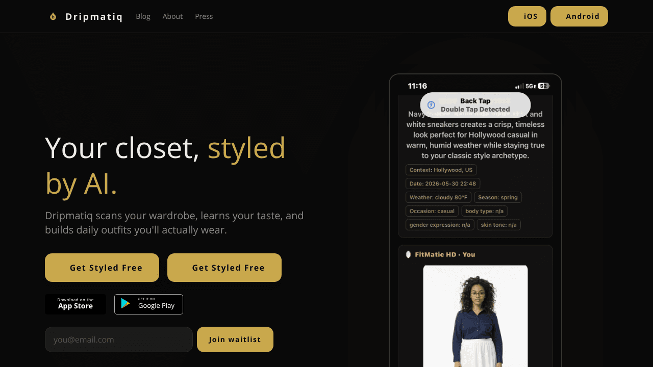 Dripmatiq website screenshot