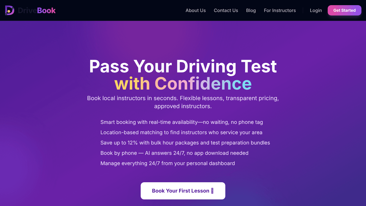 DriveBook website screenshot