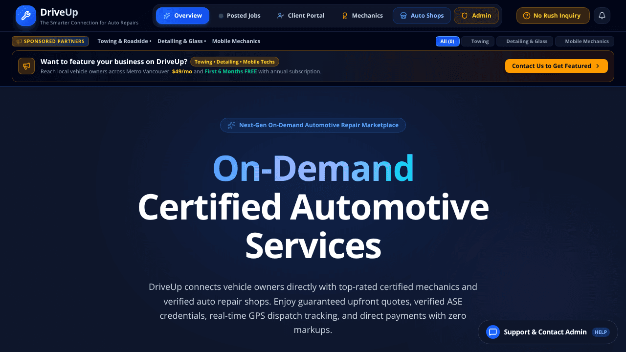DriveUp website screenshot