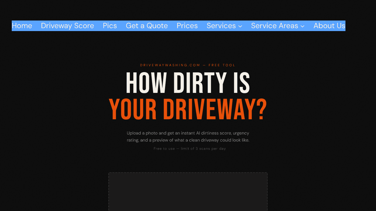 Driveway Dirt Score website screenshot
