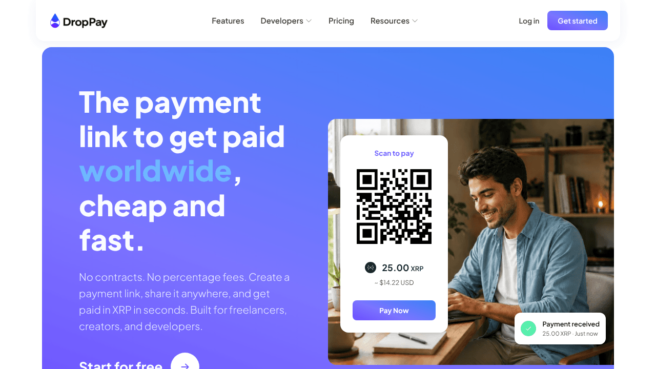 DropPay website screenshot