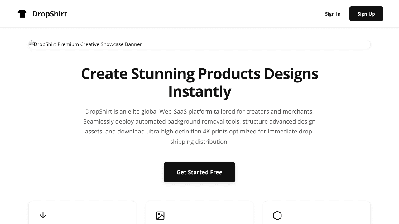 DropShirt website screenshot