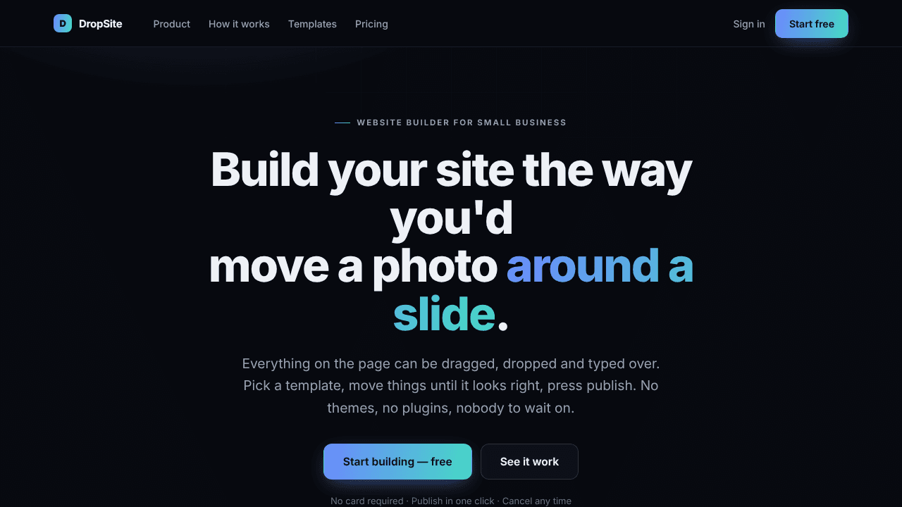 DropSite website screenshot