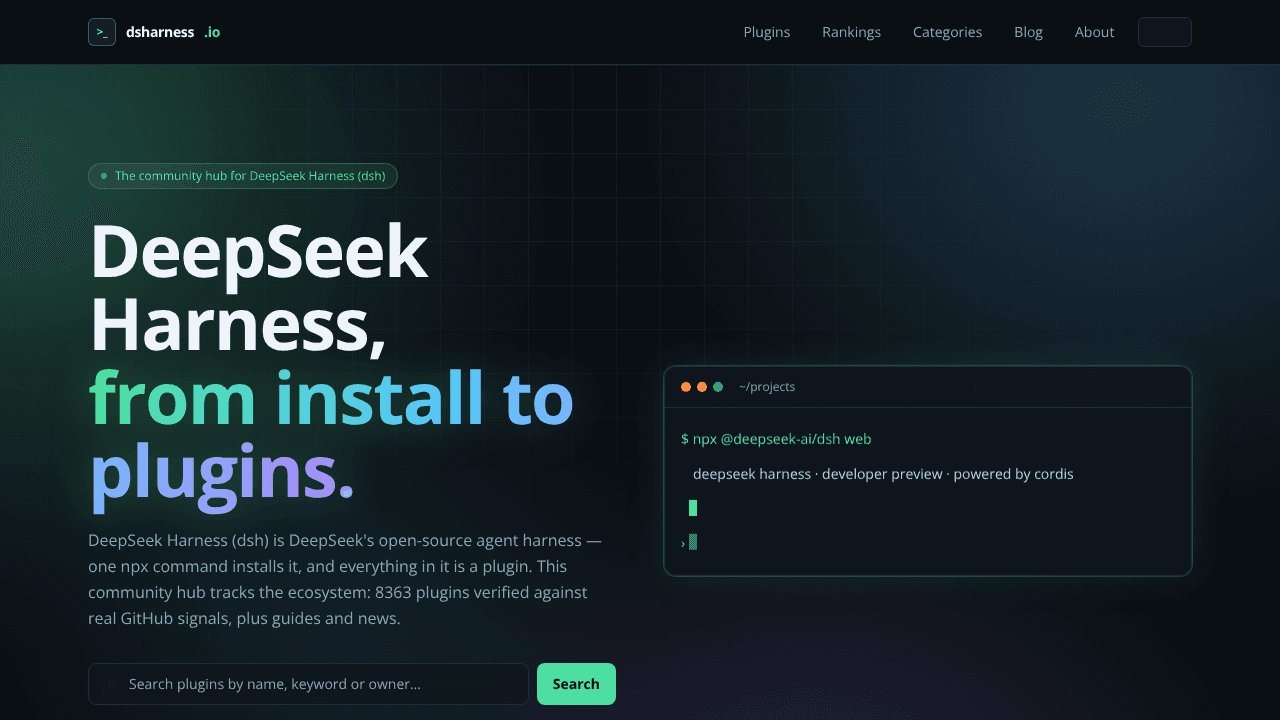 dsharness.io website screenshot