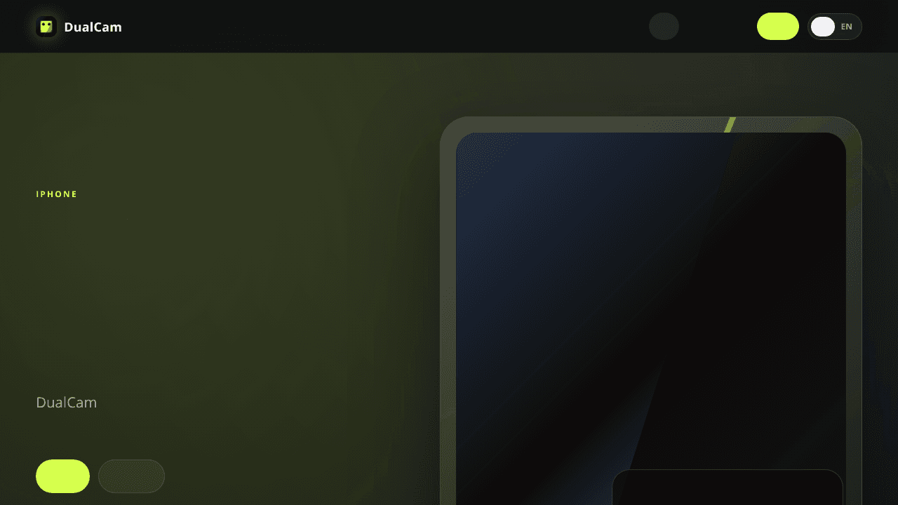 DualCam AI website screenshot
