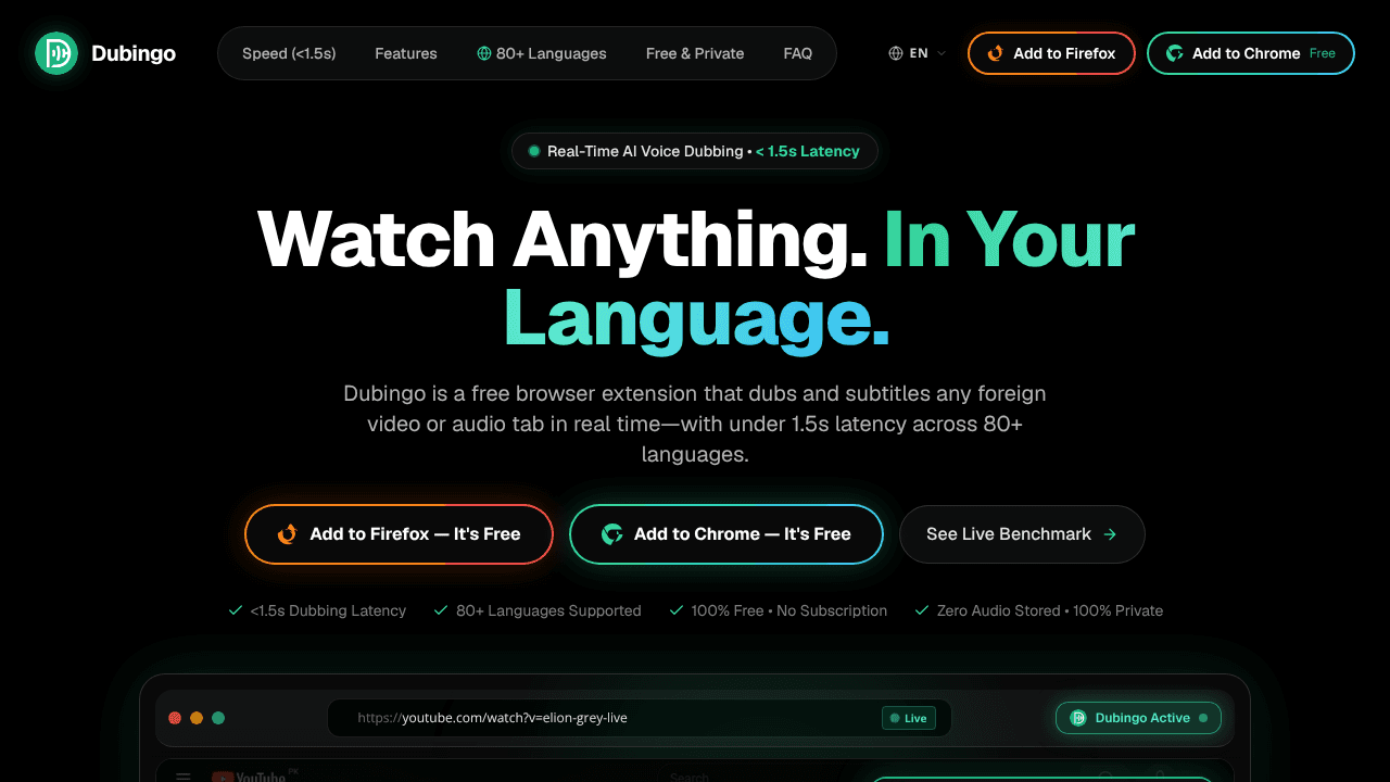 Dubingo website screenshot
